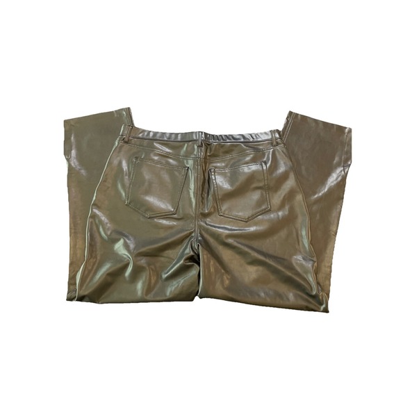 Abercrombie Fitch Pants 35/20 Black Leather 90s Relaxed Hi Rise Curve Love - Picture 6 of 7